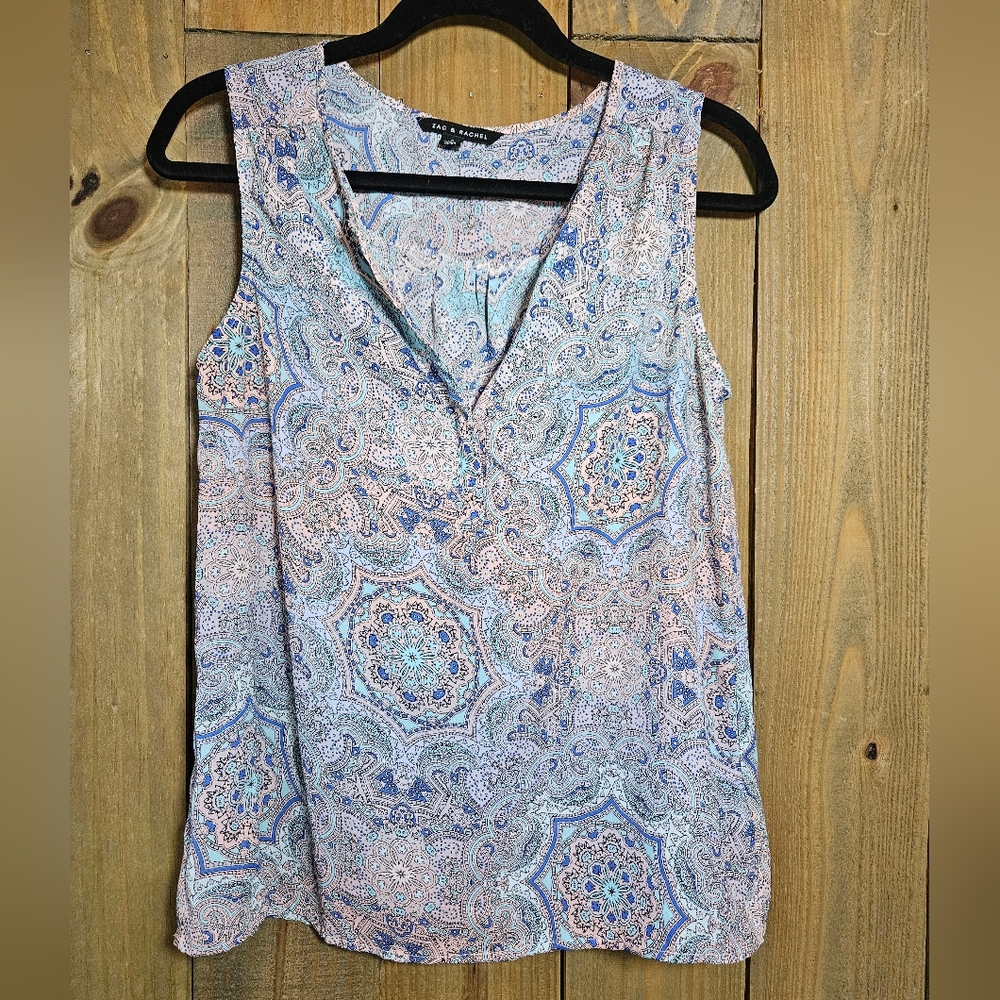 Paisley Sleeveless Top - Blue and Pink